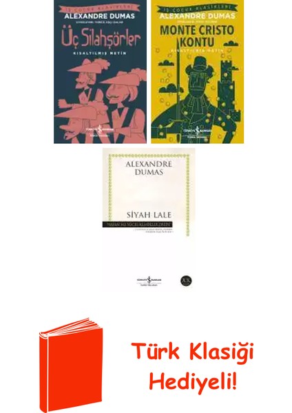 Alexandre Dumas 3 Kitap Seti + Türk Klasiği Hediye