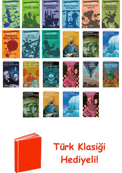 Jules Verne 22 Kitap Seti + Türk Klasiği Hediye