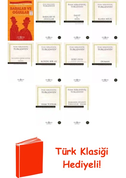 Ivan Sergeyeviç Turgenyev 10 Kitap Seti + Türk Klasiği Hediye