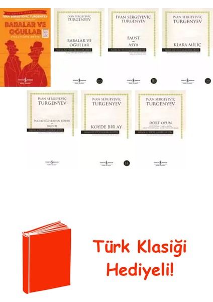 Ivan Sergeyeviç Turgenyev 7 Kitap Seti + Türk Klasiği Hediye