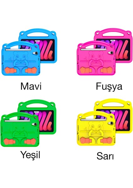 Dux Ducis Panda iPad Mini 6 (2021) ve Mini 7 (2024) Kılıf Çocuk Shockproof Standlı TAŞINABILIR-(1903) modelleri
