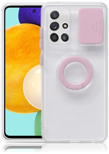 Ally Samsung Galaxy M51 Kılıf Sürgülü Kamera Lens Korumalı Yüzük Standlı Silikon KILIF-(1903) indirimleri