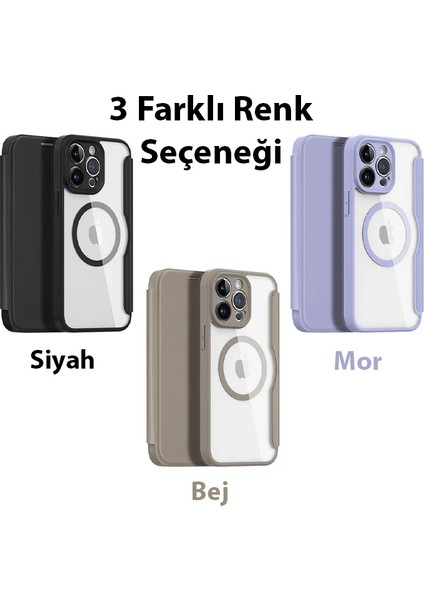 Dux Ducis iPhone 14 Pro 6.1 Kılıf Skin x Pro Series Magsafe Kapaklı Kılıf Folio CASE-(1903) modelleri