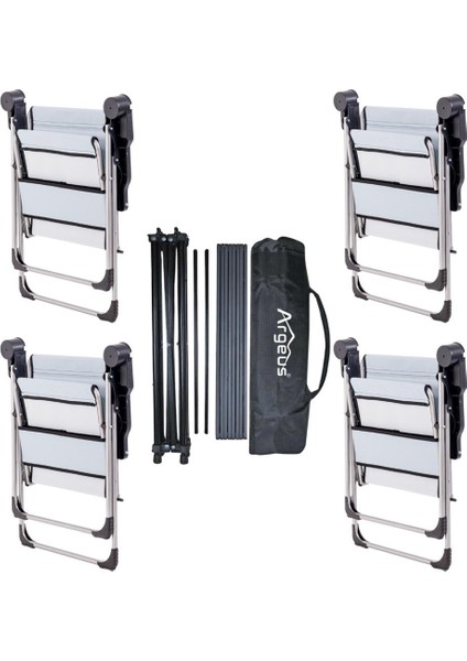 4 Adet Katlanır Kamp Sandalyesi ve Alüminyum Masa Seti - Rock Dark - Turkuaz - Taşıma Çantalı fiyatları