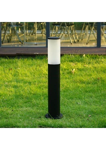 KBA768 Armatür 80 cm Bahçe Duvar , Çim , Yürüyüş Yolu Set Üstü Armatürü E27 Duylu Aplik Siyah