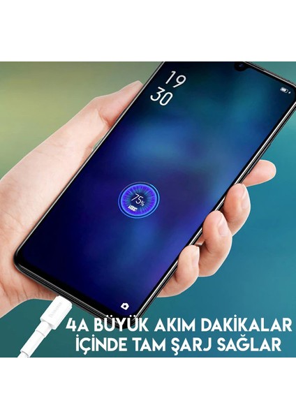 Baseus Mini White Micro USB 4A Oppo Vıvo Dash USB Şarj Kablosu 0.5CM-(1903) fırsatları