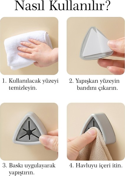 4'lü Yapışkanlı Havlu Askısı Bez Tutucu Mutfak Banyo Lavabo Organizeri modelleri