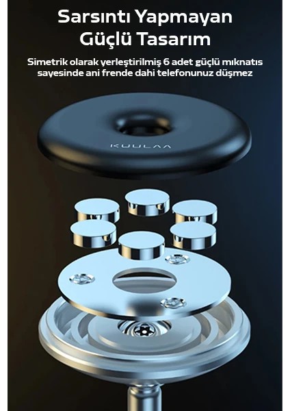 Kuulaa Güçlü Mıknatıslı Manyetik Standlı Cep Telefon Araç TUTUCU-(1903) fiyatları