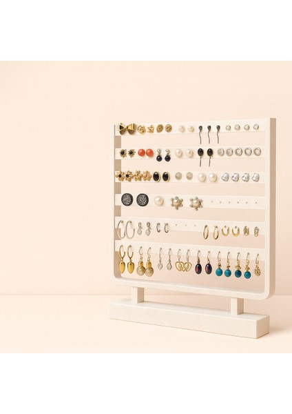 Granit Renk Küpe Organizeri – Takı Düzenleyici Stand | Modern Masaüstü Aksesuar 25X27X3 cm fırsatları