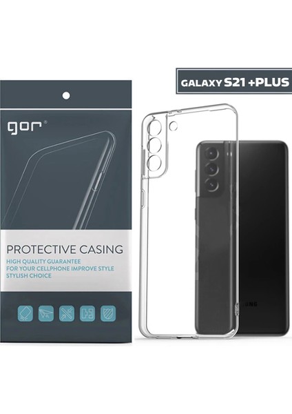Gor Samsung Galaxy S21+ Plus Kılıf Kamera Korumalı Şeffaf Silikon KILIF-(1903)