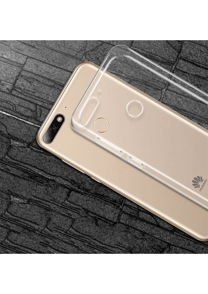 Huaweı Y9 2018 Şeffaf Soft Slim Fit Silikon KILIF-(1903)
