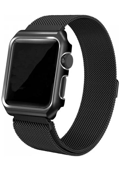 Ally Apple Watch 6-5-4 44MM Watch Ultra 49MM Metal Kayış Milano Loop+Metal KILIF-(1903) modelleri
