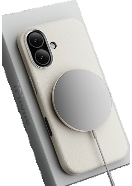 CPT05 iPhone 17 Wonder Deri Magsafe Kapak - Beyaz modelleri