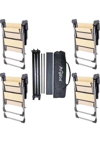 4 Adet Katlanır Kamp Sandalyesi ve Alüminyum Masa Seti - Rock Dark - Buğday - Taşıma Çantalı indirimleri