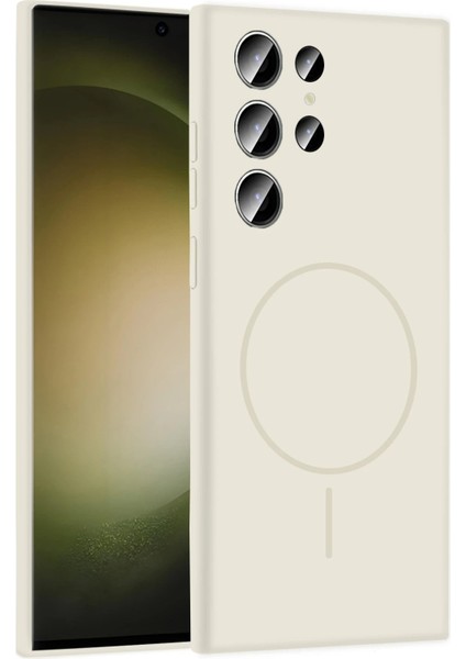 CPT05 Samsung Galaxy S24 Ultra Kılıf Jully Magsafe Kapak - Pudra