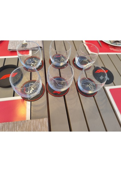 F1 Temalı 6’lı Bardak Altlığı Seti ve Saklama Kutusu | Dekoratif Yarış Konseptli Altlık 9x9 cm fırsatları