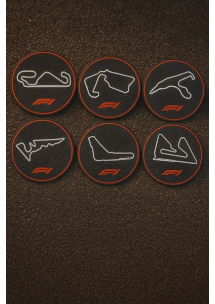 F1 Temalı 6’lı Bardak Altlığı Seti ve Saklama Kutusu | Dekoratif Yarış Konseptli Altlık 9x9 cm indirimleri