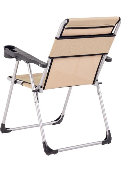 4 Adet Katlanır Kamp Sandalyesi ve Masa Seti - Rock - Sahra - Bardaklıklı - 140 kg fırsatları