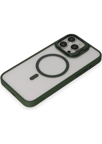 CPT05 iPhone 15 Pro Kılıf Roblox Lens Magsafe Standlı Kapak - Koyu Yeşil fırsatları