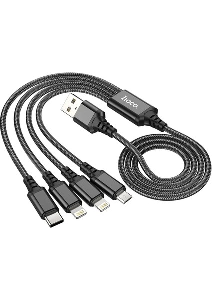 Hoco X76 4in1 Type-C + iPhone Lightning + Micro USB 2A Şarj KABLOSU-(1903) fiyatları