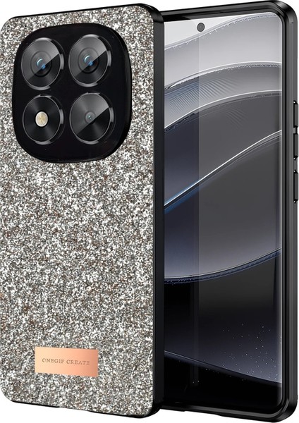 Onegif Xiaomi Redmi Note 14 Pro 5g Bright Simli Kapak - Gold