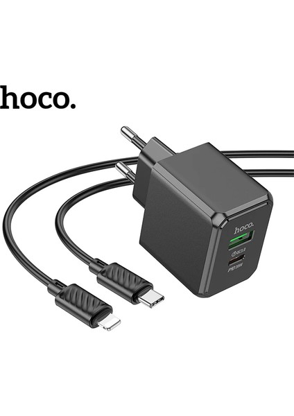 Hoco CS14A Ocean PD20W+QC3.0 Girişli Hızlı Şarj Başlığı ve Type-C To iPhone Lightning KABLO-(1903) modelleri