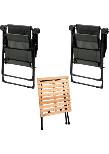 2 Adet Katlanır Kamp Sandalyesi ve Masa Seti - Rest - Taşıma Çantalı - Haki - 130 kg Taşıma fiyatları