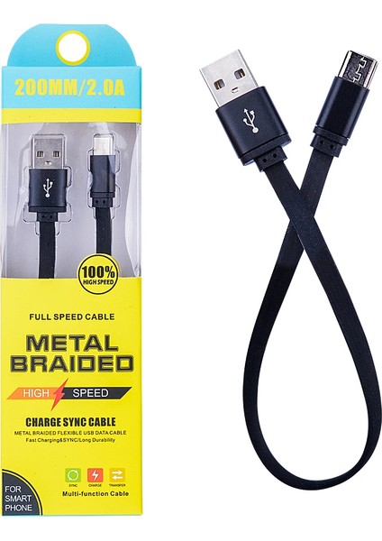 Android Micro 2A 20MM Kısa Yumuşak Dokulu Renkli USB KABLO-(1903)