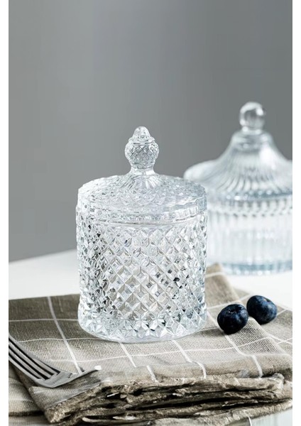 sky kristal desenli cam şekerlik 550 ml