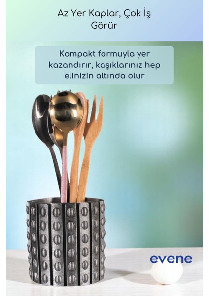 Tezgah Üstü Kaşıklık Dekoratif Dik Kaşıklık Silindir Kaşıklık Beyaz Renk Model 91 fırsatları