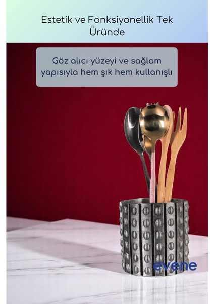 Tezgah Üstü Kaşıklık Dekoratif Dik Kaşıklık Silindir Kaşıklık Beyaz Renk Model 91 indirimleri