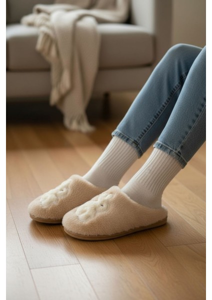 Kadın Günlük Terlik Peluş Içi Yünlü Kürklü Terlik Misafir Çeyiz Bohça Gelin Ev Terliği fiyatları