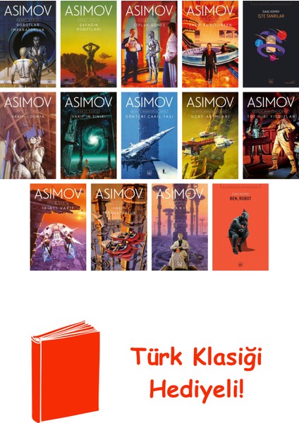Isaac Asimov 14 Kitap Seti + Türk Klasiği Hediye