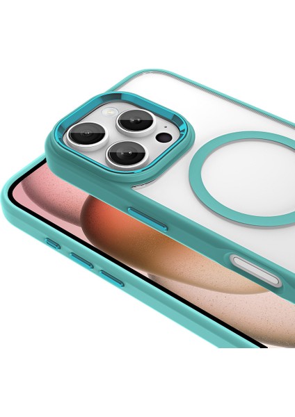 Apple iPhone 16 Pro Max Kılıf Wireless Şarj Özellikli Tkdw Krom Magsafe Silikon Kapak-Siyah fiyatları