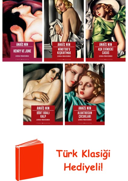 Anais Nin 5 Kitap Seti + Türk Klasiği Hediye