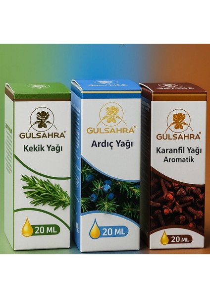 - Ardıç Yağı + Kekik Yağı + Karanfil Yağı