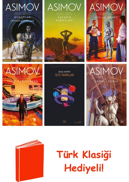 Isaac Asimov 6 Kitap Seti + Türk Klasiği Hediye