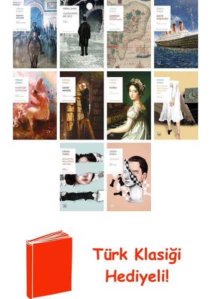 Stefan Zweig 10 Kitap Seti + Türk Klasiği Hediye