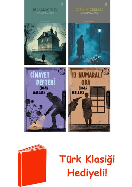 Edgar Wallace 4 Kitap Seti + Türk Klasiği Hediye