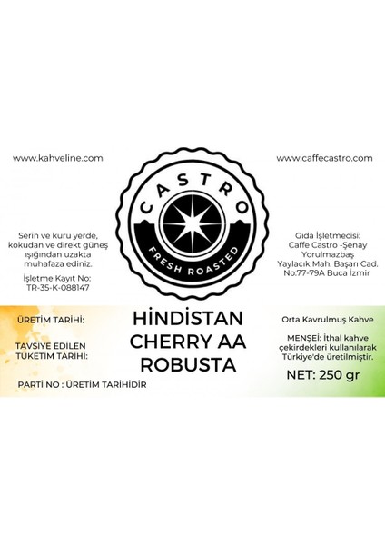Hindistan Cherry Robusta Kahve 1000 GR.(4X250 Gr) modelleri