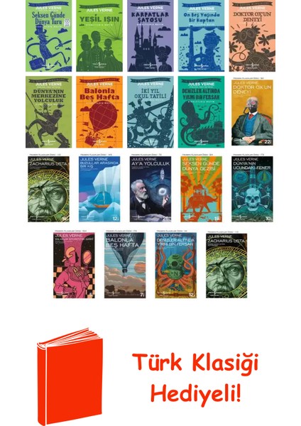 Jules Verne 19 Kitap Seti + Türk Klasiği Hediye