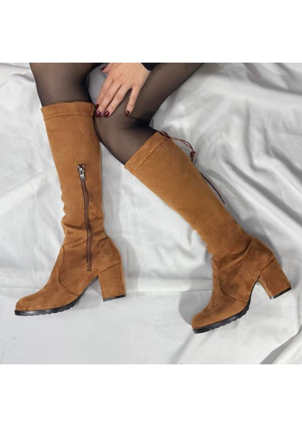 Süet Bej Uzun Çizme M4503 fiyatları