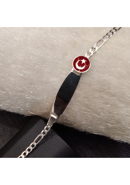 925 Ayar Gümüş Ay Yıldızlı Model Bebek/çocuk Bilekliği -Şık Tasarım- Isim Yazdırılabilir. 16CM -3mm fiyatları
