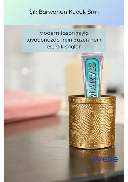 Diş Fırçalığı Diş Fırçalık Diş Fırçası Standı Diş Fırçası Tutucu Altın Eskitme Renk Model 82 fiyatları