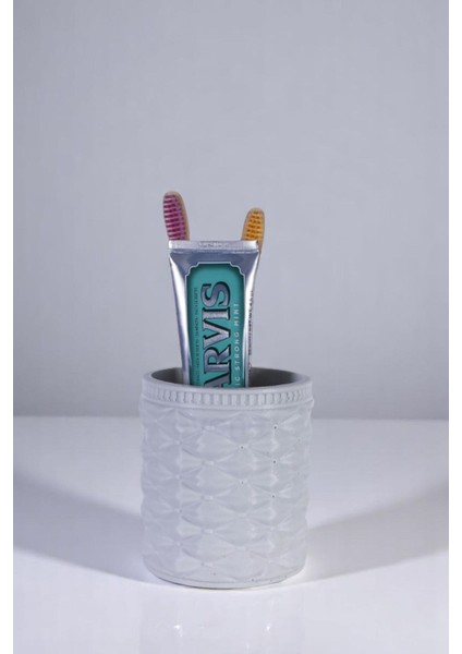 Diş Fırçalığı Diş Fırçalık Diş Fırçası Standı Diş Fırçası Tutucu Beyaz Renk Model 85