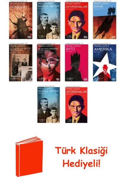 Franz Kafka 10 Kitap Seti + Türk Klasiği Hediye