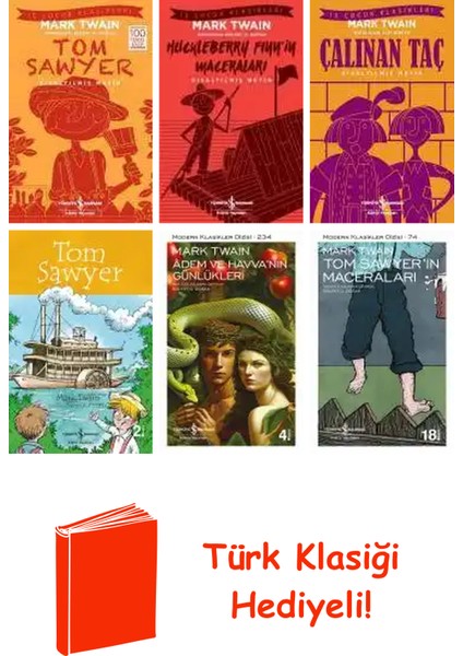 Mark Twain 6 Kitap Seti + Türk Klasiği Hediye