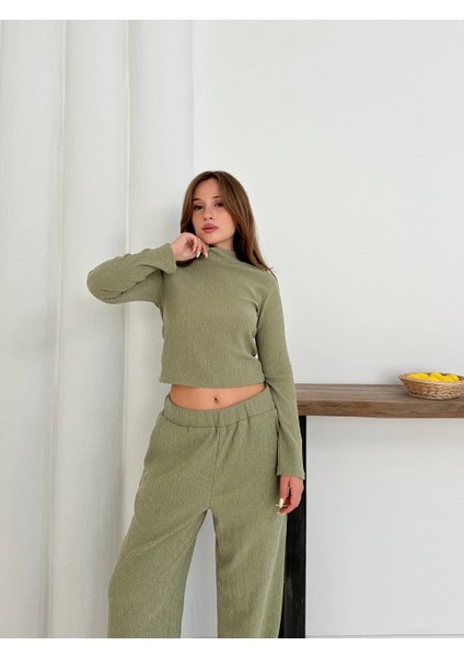 Balıkçı Yaka Örme Takım Mint ST265865 fiyatları