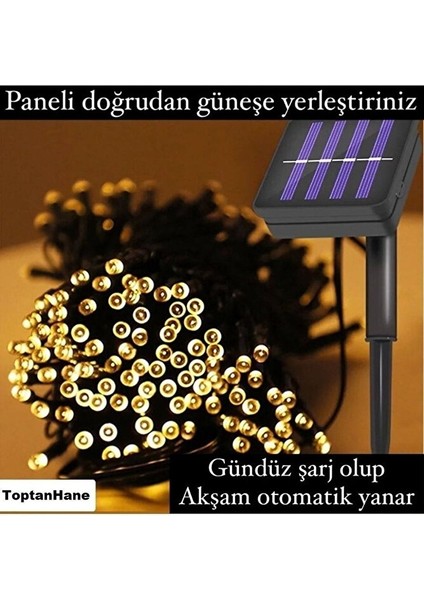 Solar Güneş Enerjili Dış Mekan Bahçe 8 Modlu 12 Metre 100 LED Gün Işığı Aydınlatma indirimleri
