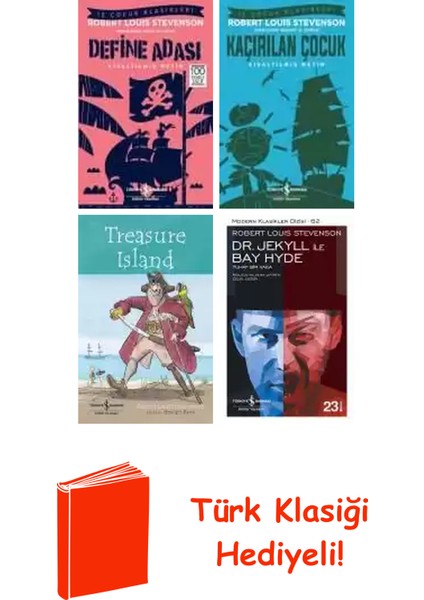 Robert Louis Stevenson 4 Kitap Seti + Türk Klasiği Hediye